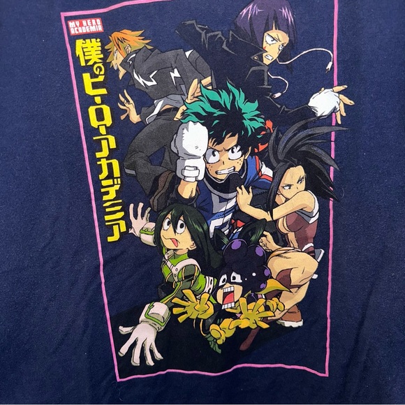 MHA My Hero Academia Funimation Characters Licensed Adult T-Shirt Size XL Blue - Picture 2 of 5
